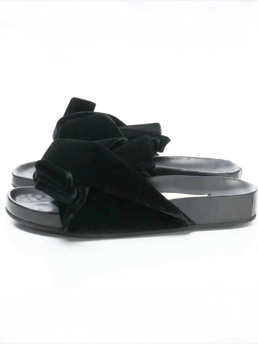 N°21 Numero Ventuno No. 21 Black Velvet Bow Slide Sandals - EU 37